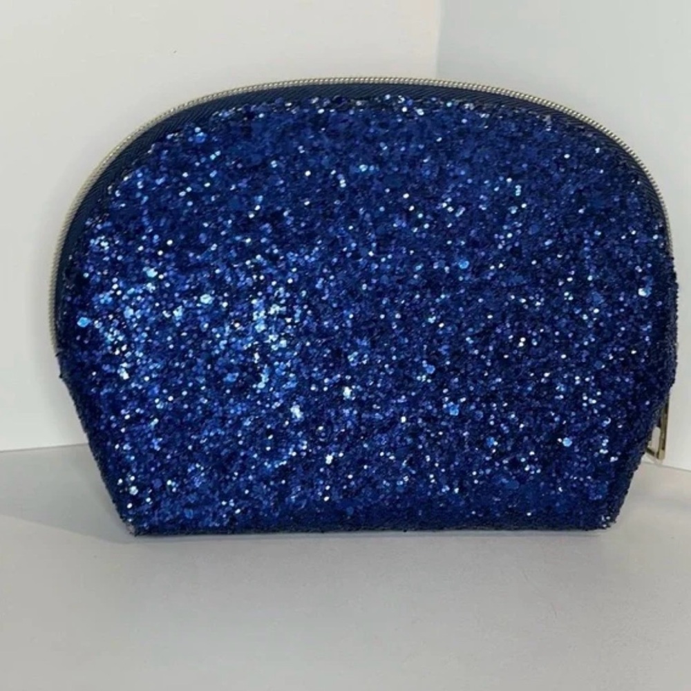 🐭 SALE! Estée Lauder Blue Glitter Women's small makeup cosmetic Bag